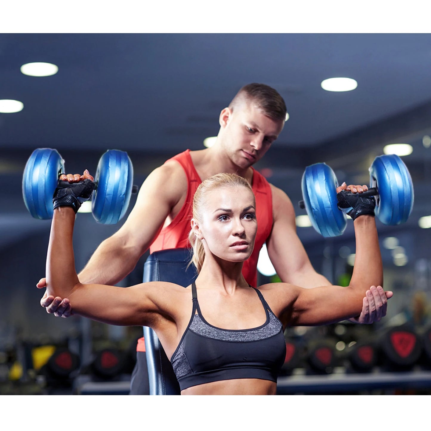 Water Filled Dumbbells Set - Portable.