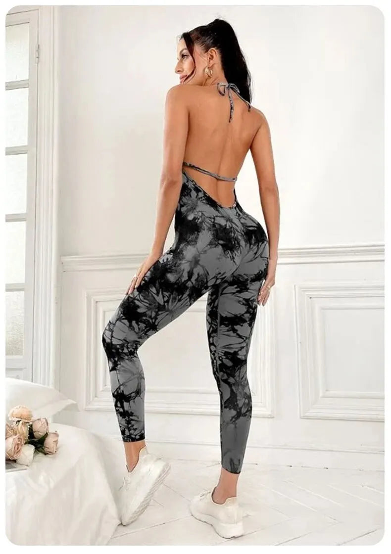 Sexy Backless Slim Activewear Jumpsuit