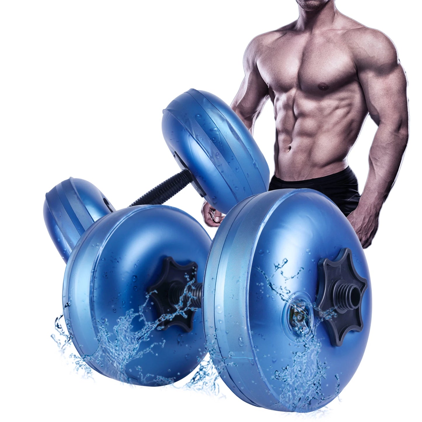 Water Filled Dumbbells Set - Portable.